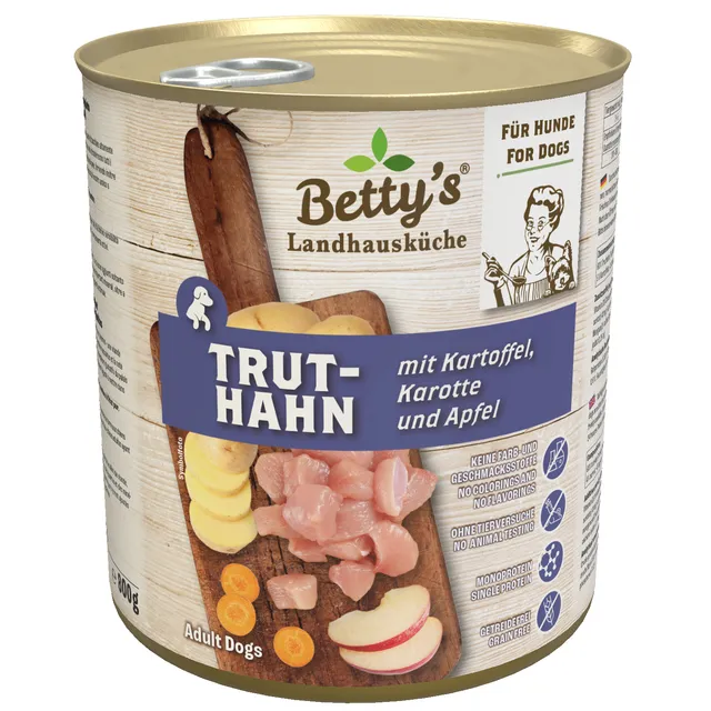 betty-s-landhausk-che-truthahn-mit-kartoffel-hundefutter-800g image 1