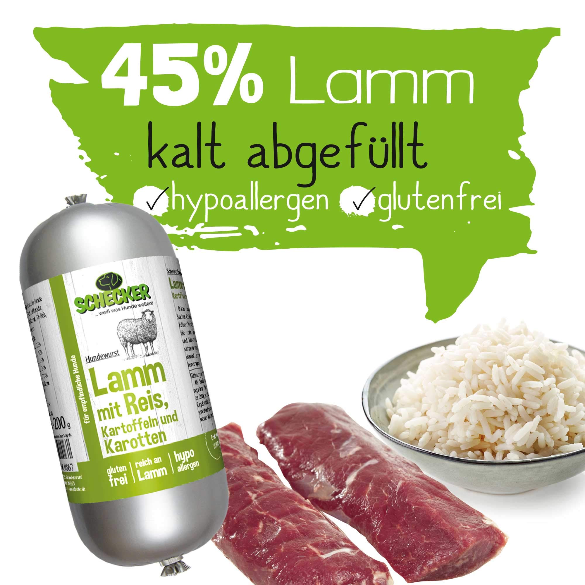 schecker-hundewurst-lamm-nassfutter-6x200g-glutenfrei image 3