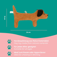 emmi-pet-tierbedarf-zergel-dackel-wildleder-kokos-mit-quietscher image 3