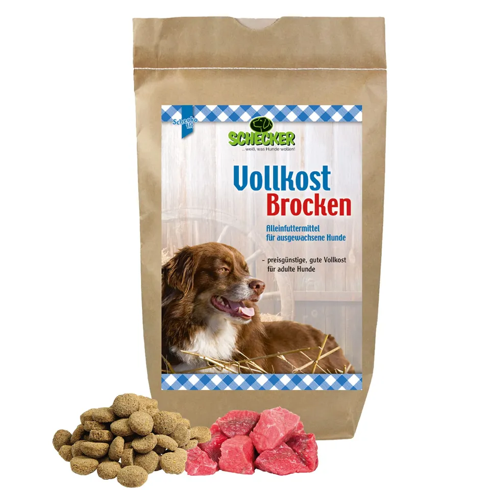 schecker-vollkost-brocken-mit-fleisch-trockenfutter-3-kg image 1