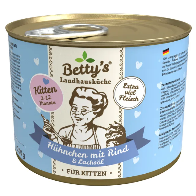 betty-s-landhausk-che-kitten-h-hnchen-rind-nassfutter-200g-taurin image 1