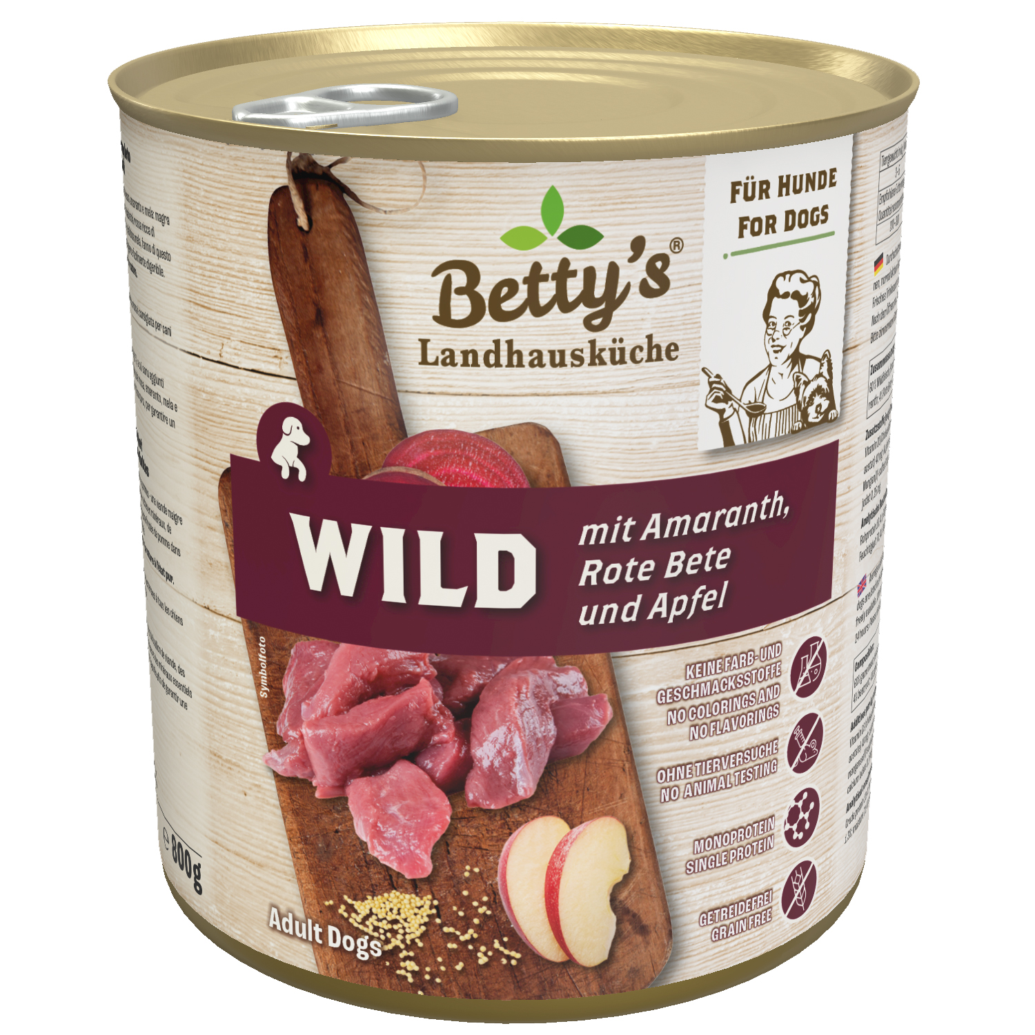 betty-s-landhausk-che-wild-rote-bete-hundefutter-nass-800g image 1
