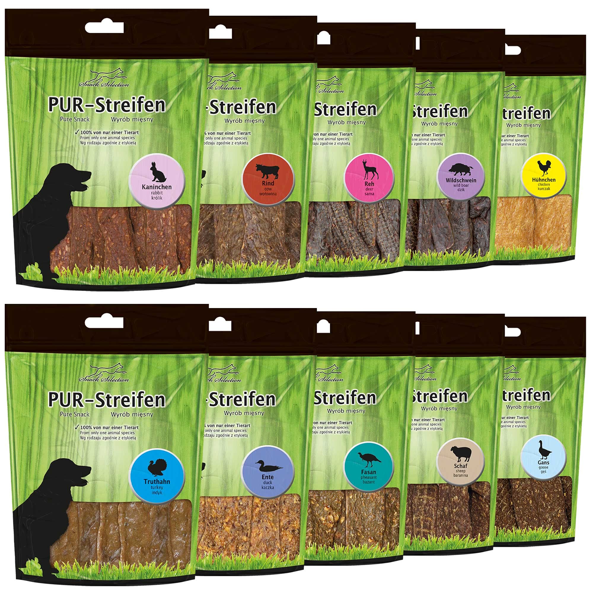 schecker-pur-fleisch-streifen-hundesnacks-testpaket-getreidefrei-12cm image 1