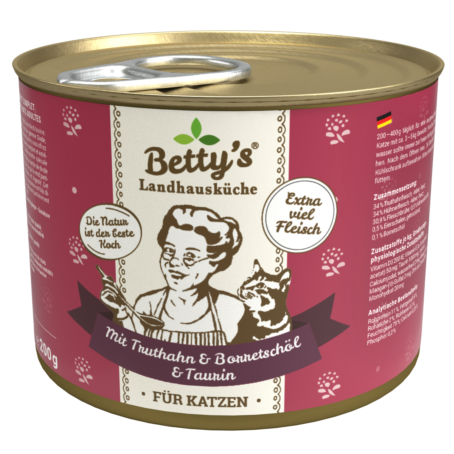 betty-s-landhausk-che-nassfutter-katze-truthahn-200g-mit-taurin image 1