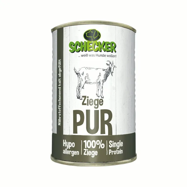 schecker-nassfutter-ziege-pur-hund-24x410g-getreidefrei image 1