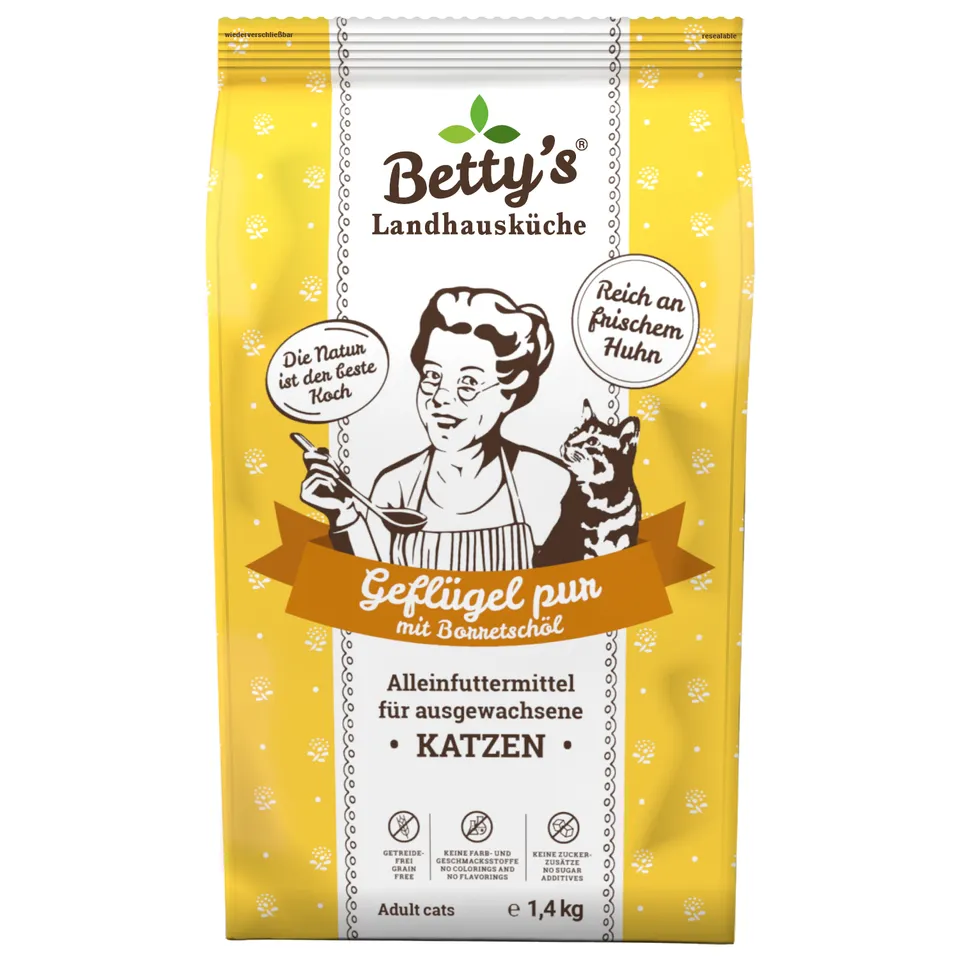 betty-s-landhausk-che-adult-trockenfutter-gefl-gel-pur-1-4kg-katze image 1