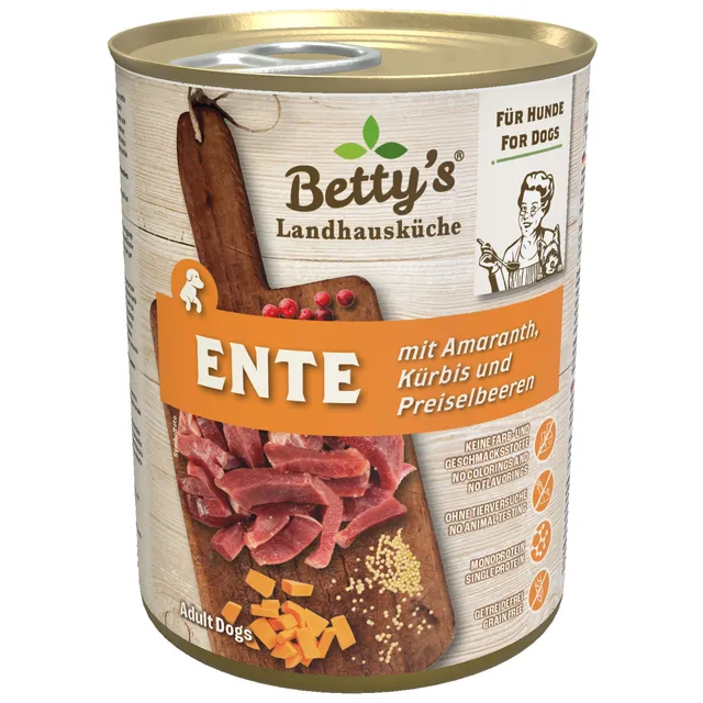 betty-s-landhausk-che-ente-mit-amaranth-hunde-nassfutter-400g image 1