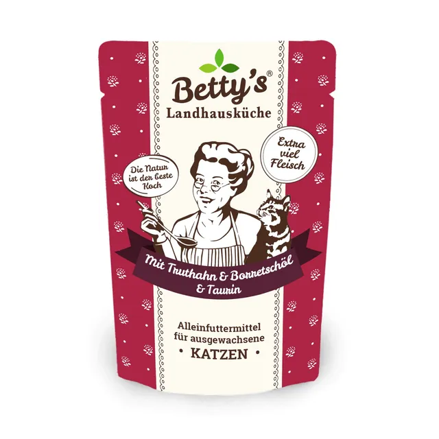 betty-s-landhausk-che-frischebeutel-truthahn-katzenfutter-100g-taurin image 1