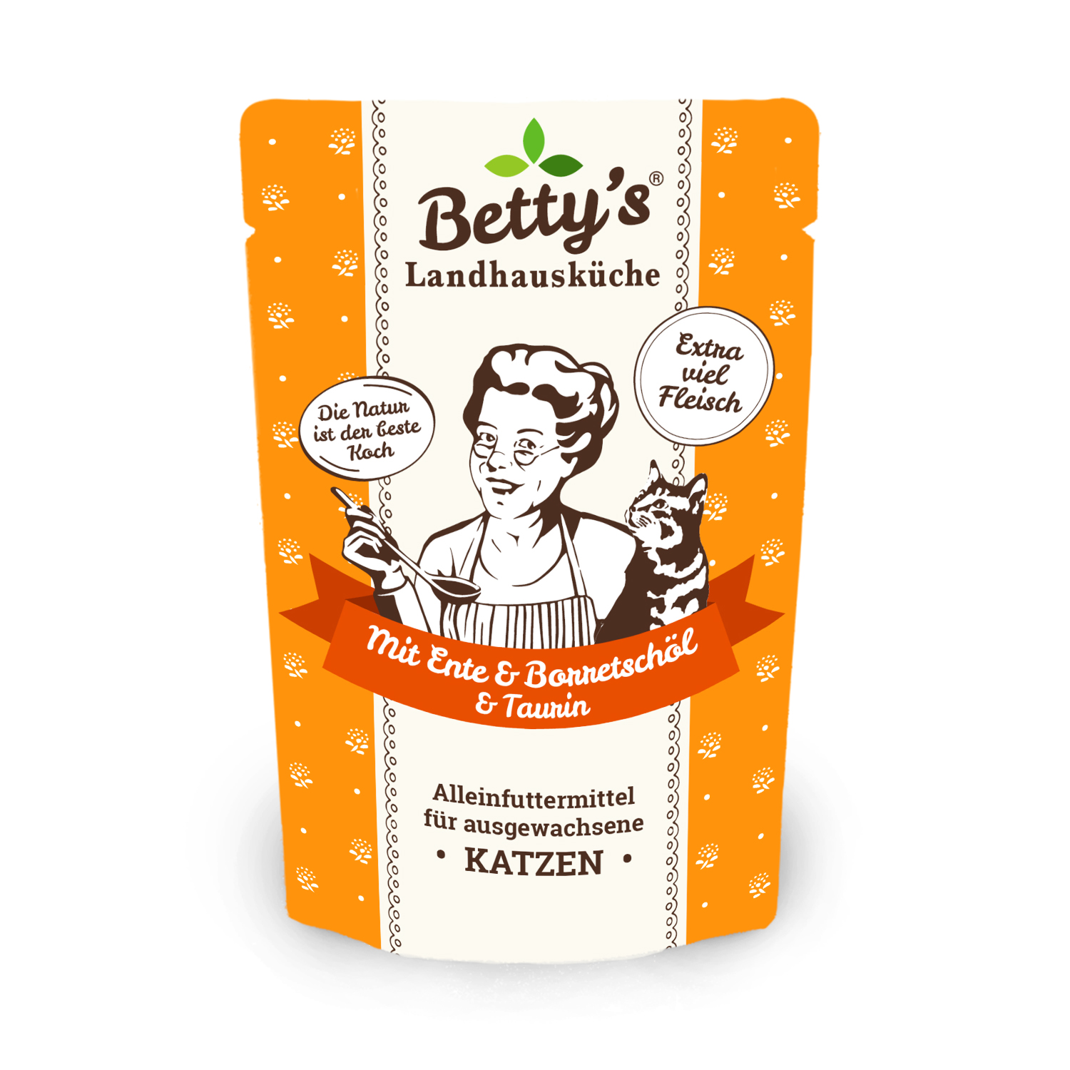 betty-s-landhausk-che-frischebeutel-ente-katzenfutter-100g-mit-taurin image 1
