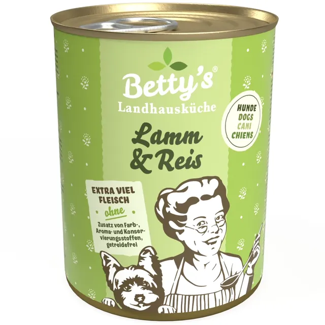 betty-s-lamm-reis-hundefutter-nassfutter-400g-dose-sensibel image 1