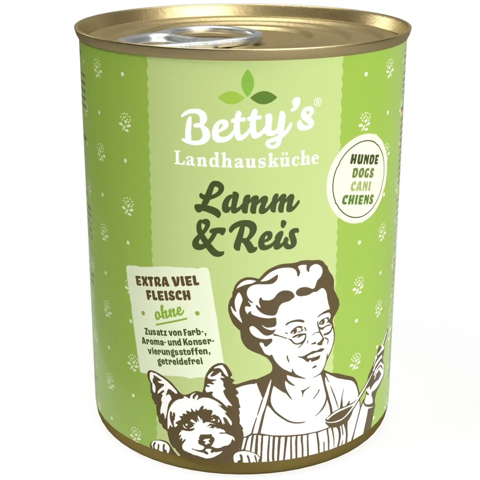 betty-s-lamm-reis-hundefutter-nassfutter-400g-dose-sensibel image 1