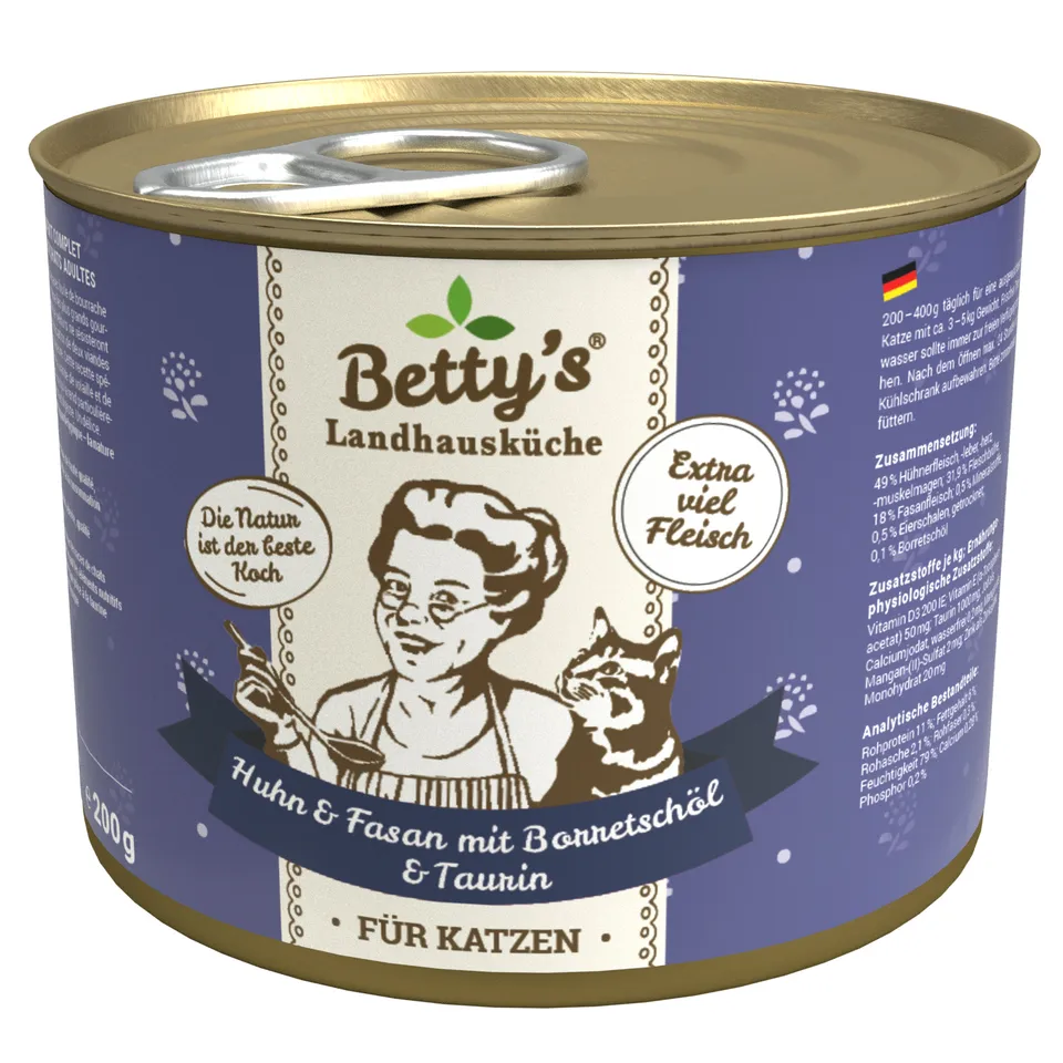 betty-s-landhausk-che-huhn-fasan-katzenfutter-200g-taurin image 1