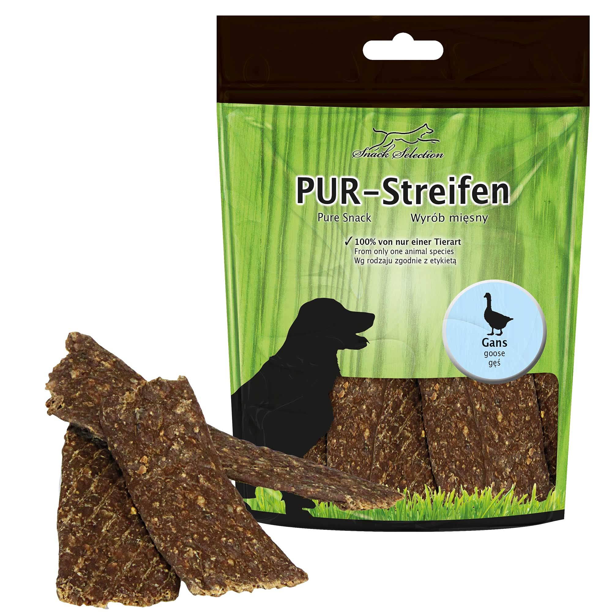 schecker-hundesnacks-pur-kaustreifen-gans-12x100g image 3