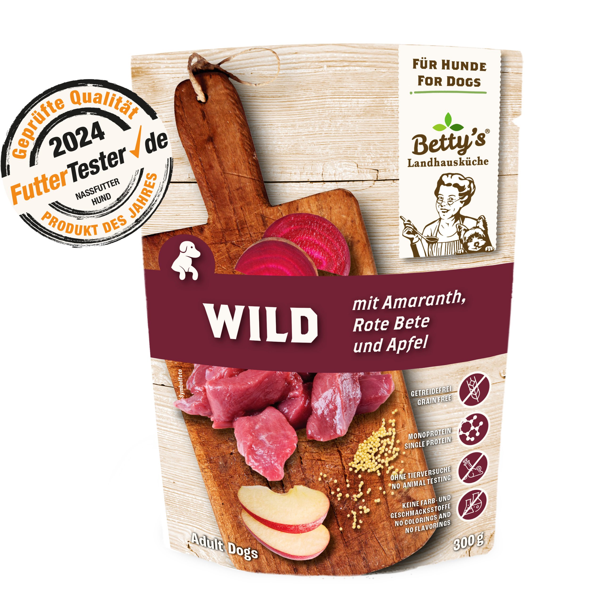 betty-s-landhausk-che-wild-rote-bete-hundefutter-300g-beutel image 1