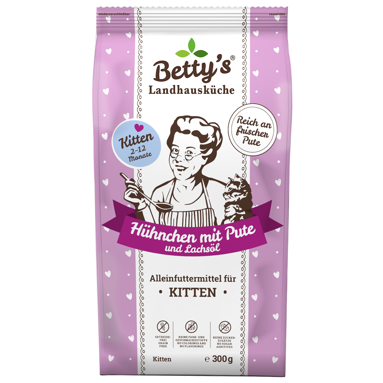 betty-s-landhausk-che-kitten-trockenfutter-h-hnchen-pute-300g image 1