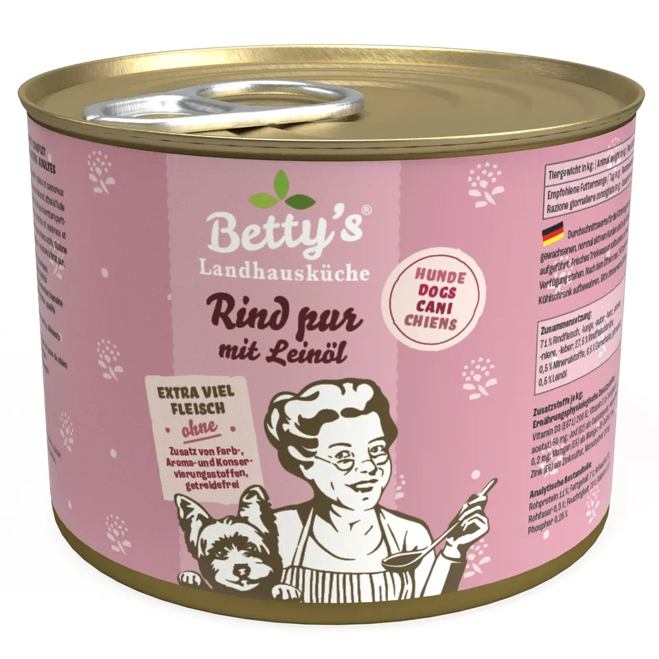 betty-s-landhausk-che-rind-pur-nassfutter-hund-200g-mit-lein-l image 1