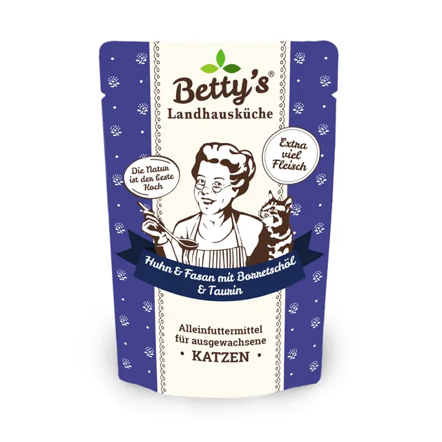 betty-s-landhausk-che-huhn-fasan-frischebeutel-katzenfutter-100g image 1