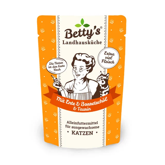 betty-s-landhausk-che-frischebeutel-ente-katzenfutter-100g-mit-taurin image 1