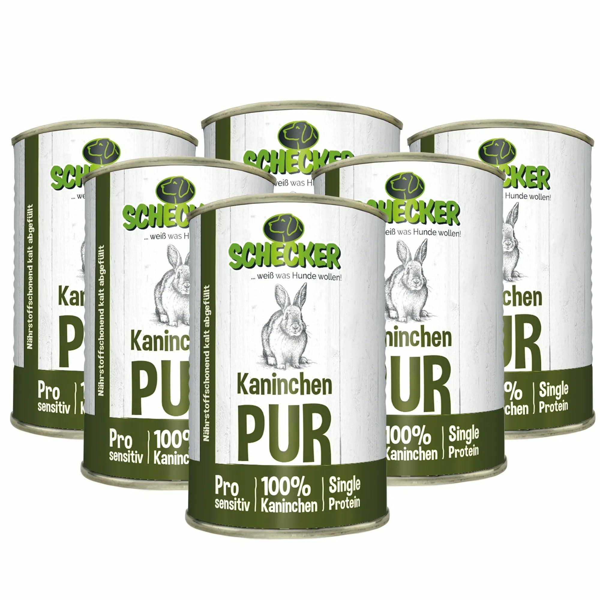 schecker-kaninchen-pur-nassfutter-hund-getreidefrei-6x410g image 1