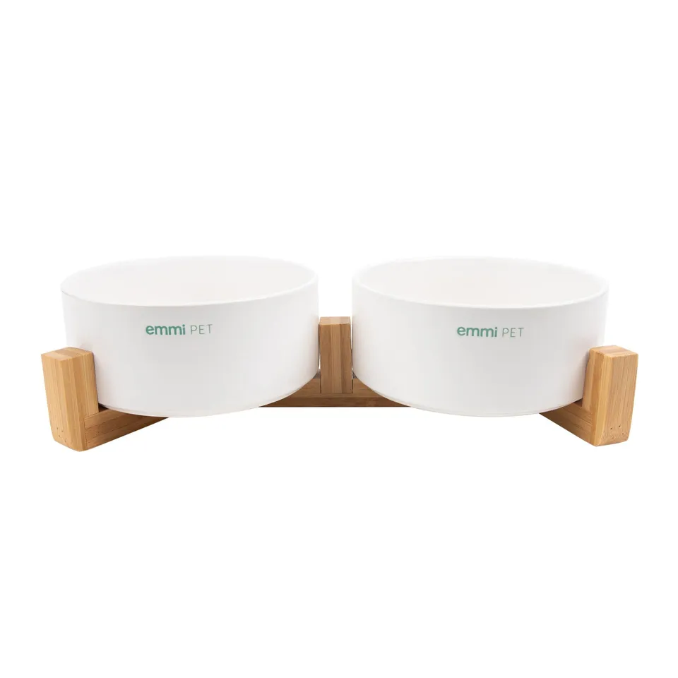 emmi-pet-tierbedarf-ceramic-bowl-hundenapf-2x750ml-mit-gestell image 1