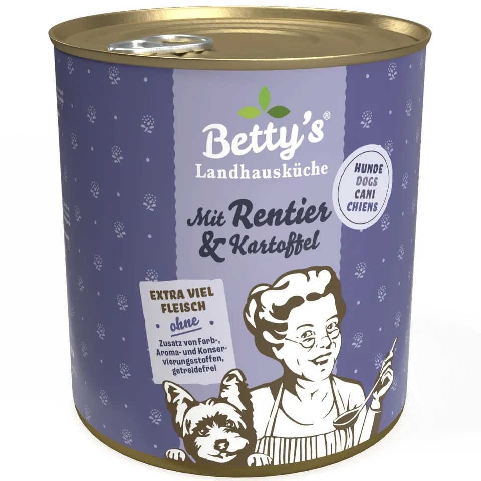 betty-s-landhausk-che-rentier-kartoffel-hundefutter-800g image 1