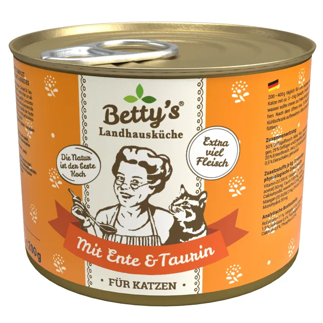 betty-s-landhausk-che-ente-katzenfutter-200g-sensibel image 1