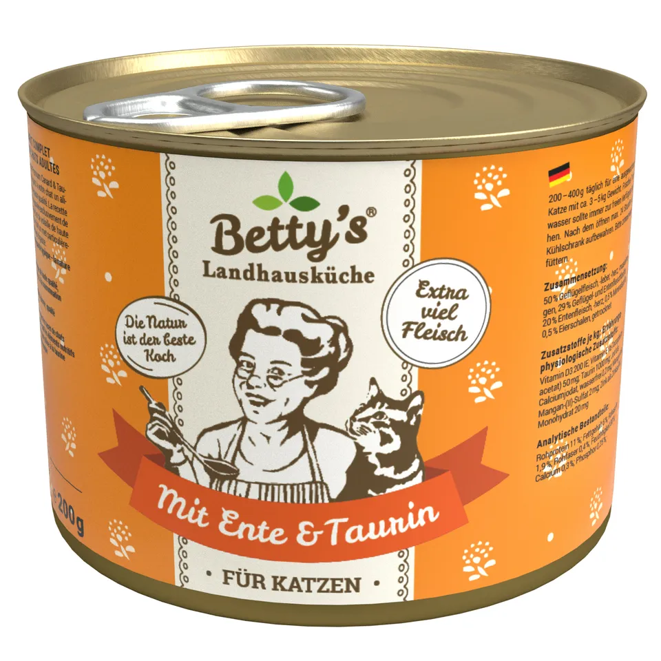 betty-s-landhausk-che-ente-katzenfutter-200g-sensibel image 1