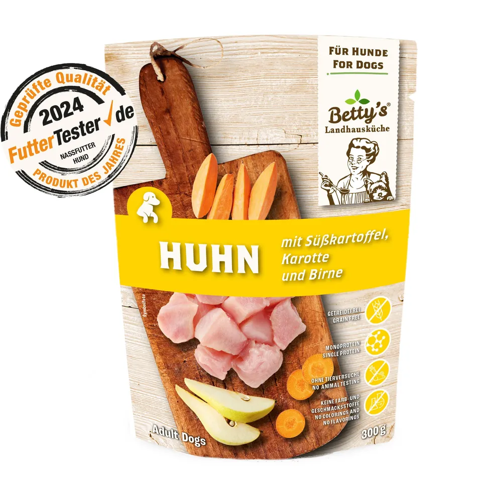 betty-s-landhausk-che-frischebeutel-huhn-hundefutter-300g image 1
