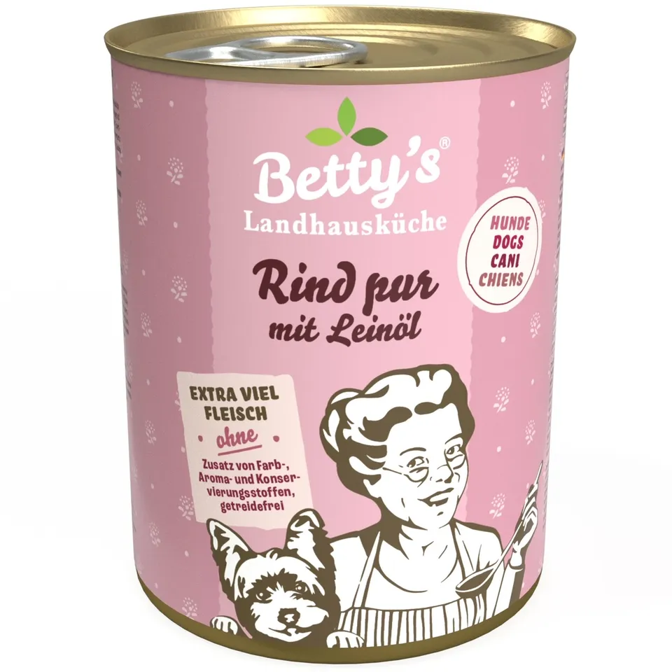 betty-s-landhausk-che-rind-pur-nassfutter-400g-mit-lein-l image 1