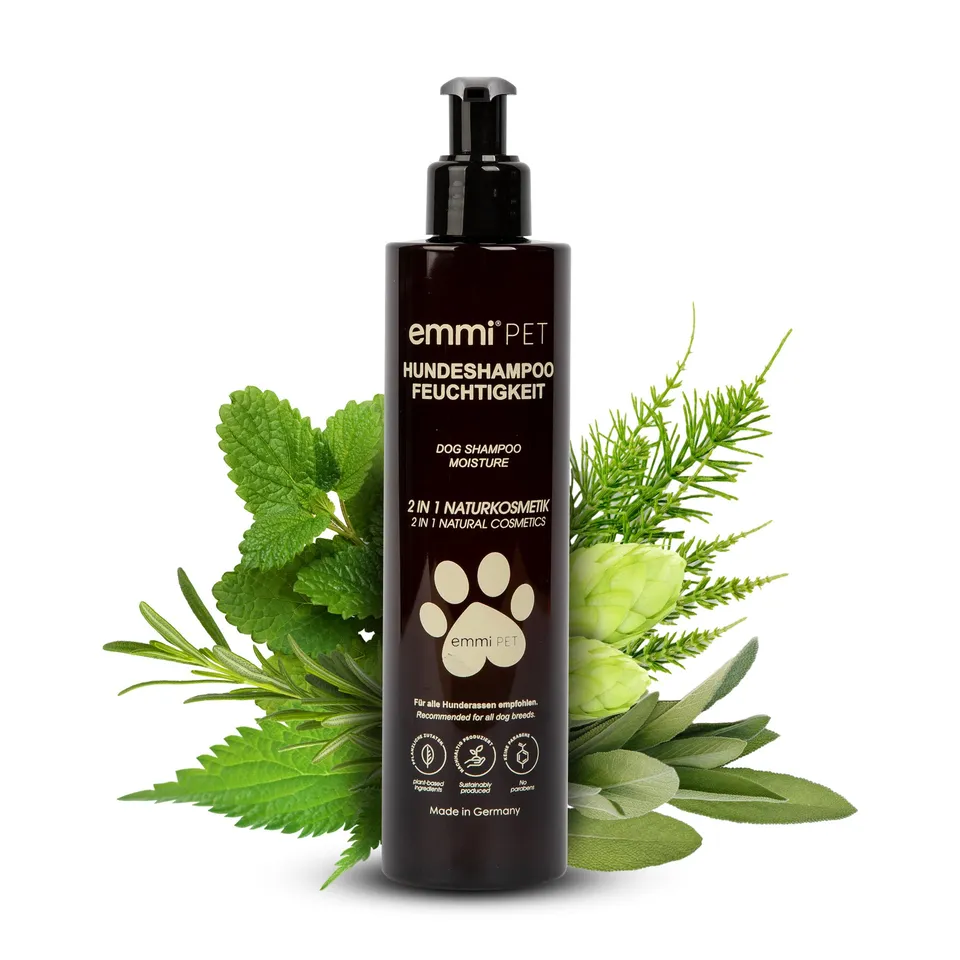 emmi-pet-pflege-hundeshampoo-2in1-feuchtigkeit-natur-250ml image 1