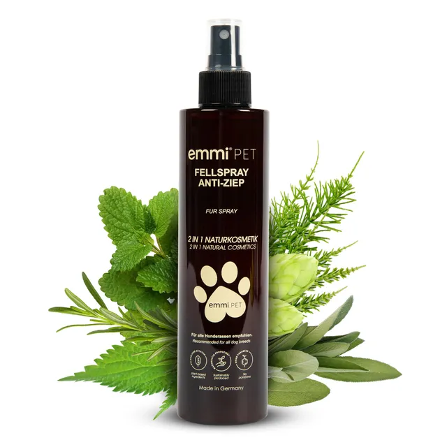 emmi-pet-pflege-hygiene-2in1-fellspray-anti-ziep-natur-250ml image 1