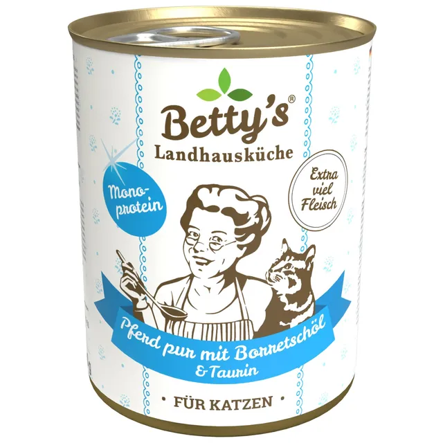 betty-s-pferd-pur-borretsch-l-katzenfutter-nassfutter-400g-dose image 1