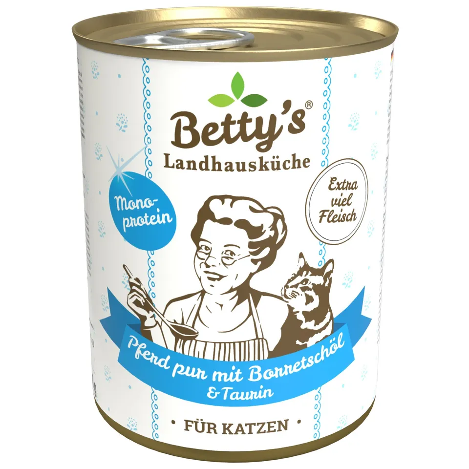 betty-s-pferd-pur-borretsch-l-katzenfutter-nassfutter-400g-dose image 1