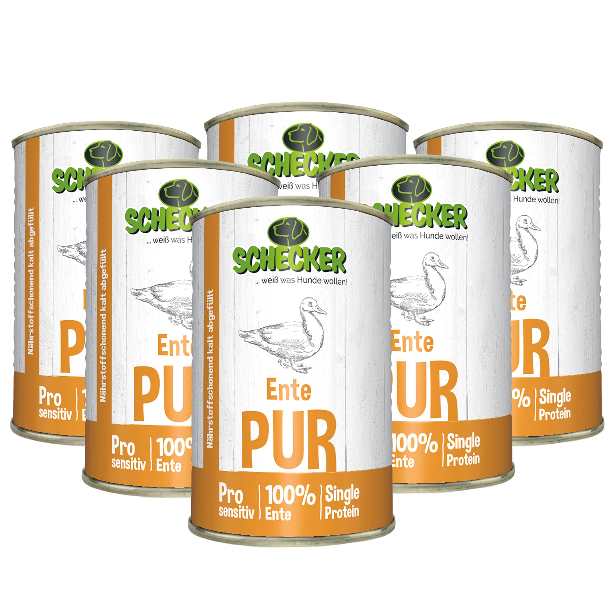 schecker-ente-pur-nassfutter-hund-410g-6er-pack-getreidefrei image 6