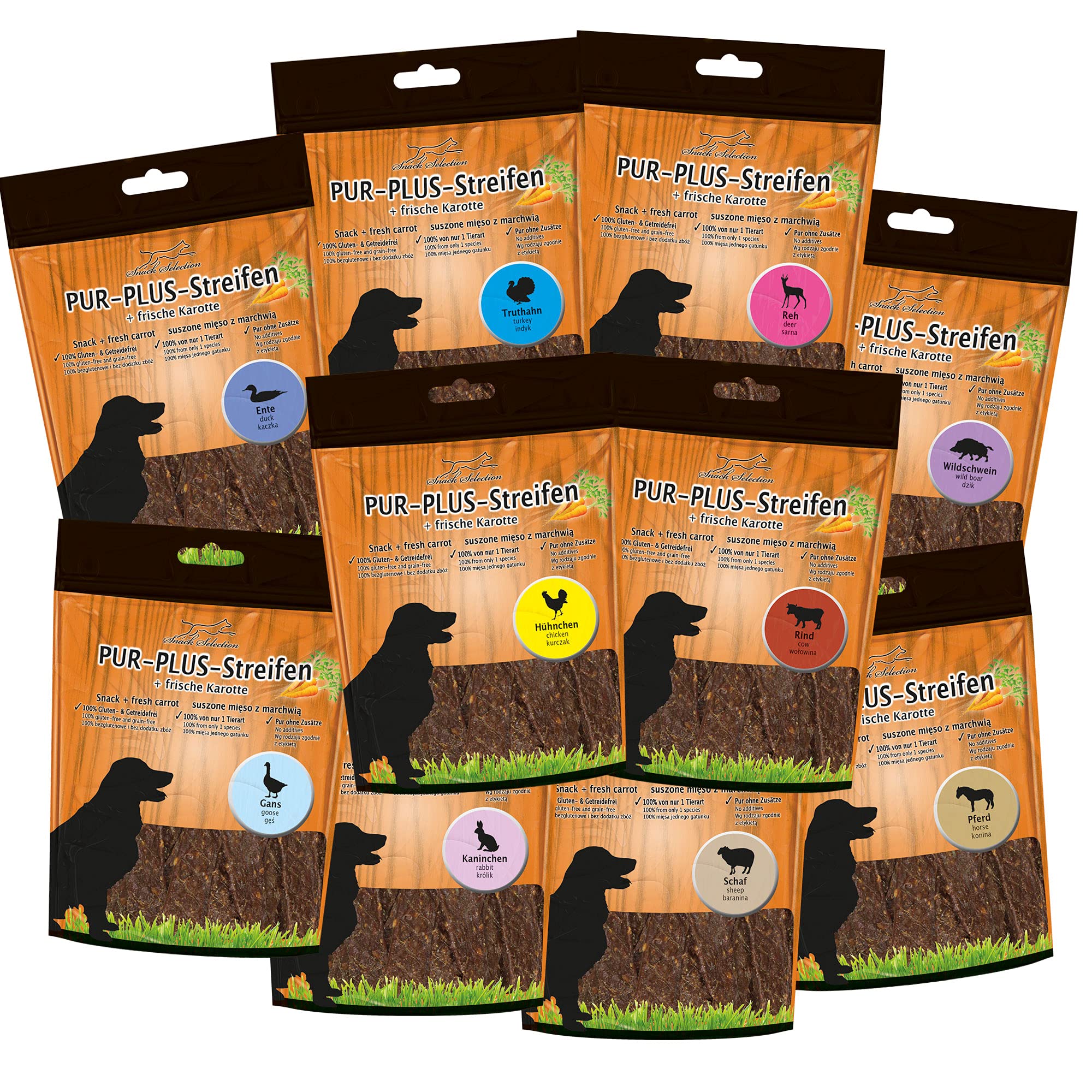 schecker-hundesnacks-pur-plus-streifen-testpaket-10x100-g image 1