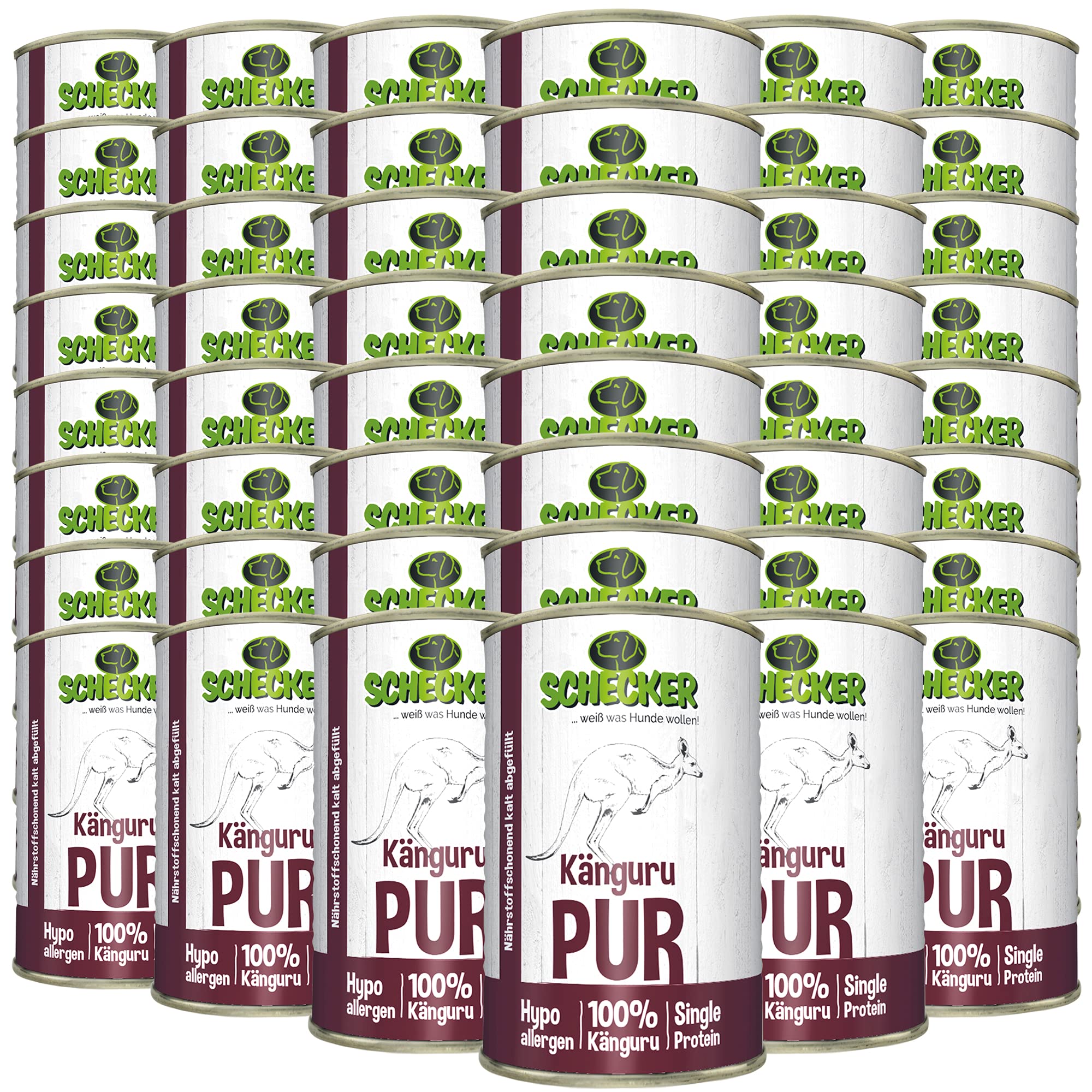 schecker-k-nguru-pur-nassfutter-hund-410g-48er-pack-getreidefrei image 1