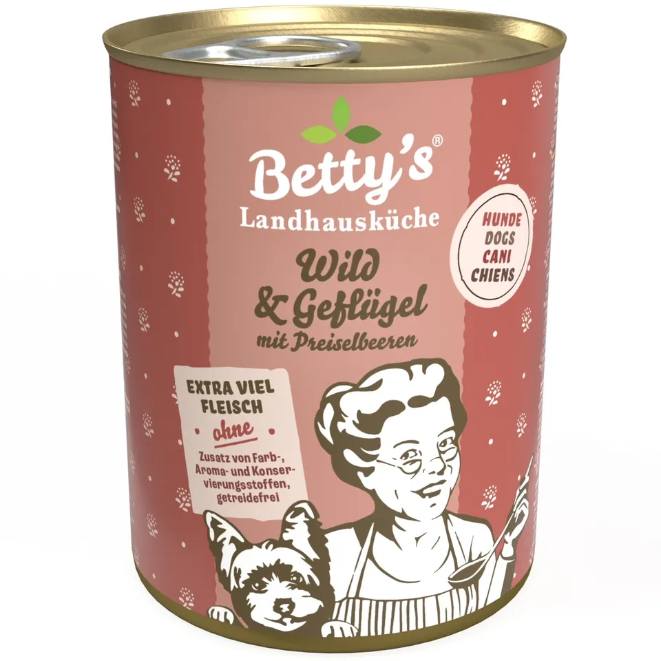 betty-s-landhausk-che-wild-gefl-gel-nassfutter-hund-400g image 1