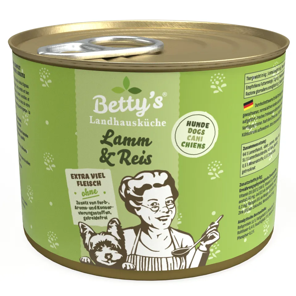 betty-s-landhausk-che-lamm-reis-hundefutter-nass-200g-sensibel image 1