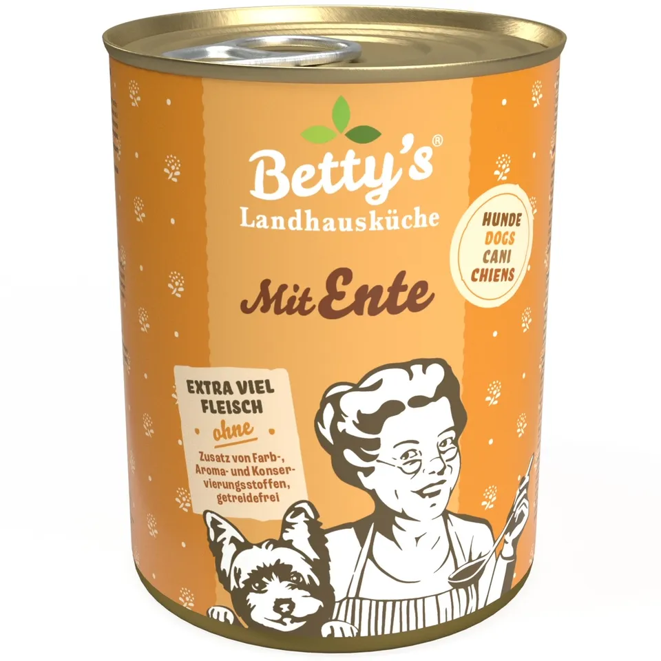 betty-s-landhausk-che-ente-hundefutter-nass-400g-leicht-verdaulich image 1