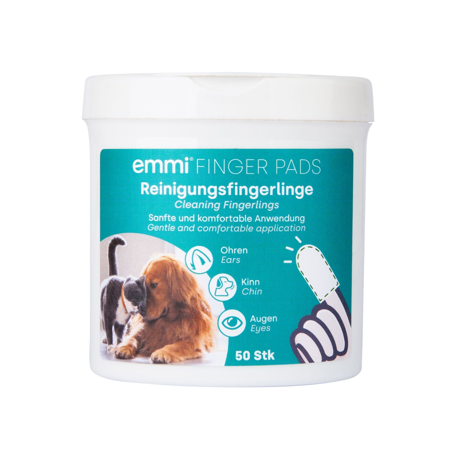 emmi-pet-zahnpflege-reinigungs-fingerlinge-vlies-f-r-ohren-augen image 1