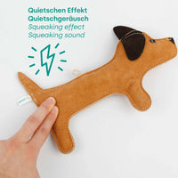 emmi-pet-tierbedarf-zergel-dackel-wildleder-kokos-mit-quietscher image 5