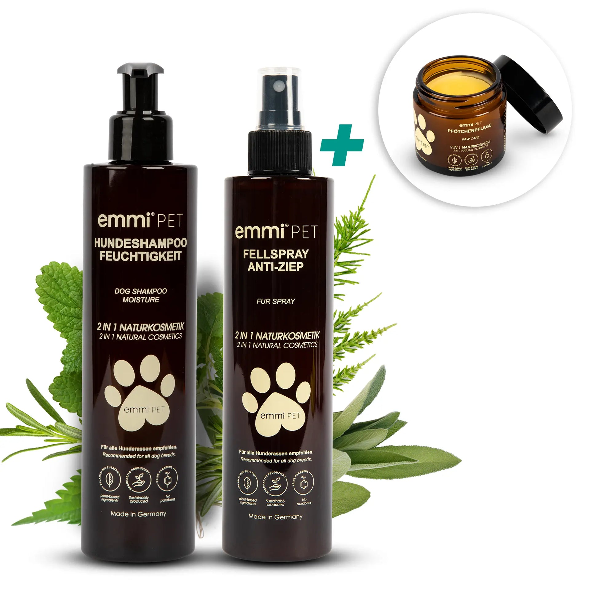emmi-pet-fellpflege-set-natur-hundeshampoo-fellspray-pf-tchenpflege image 1