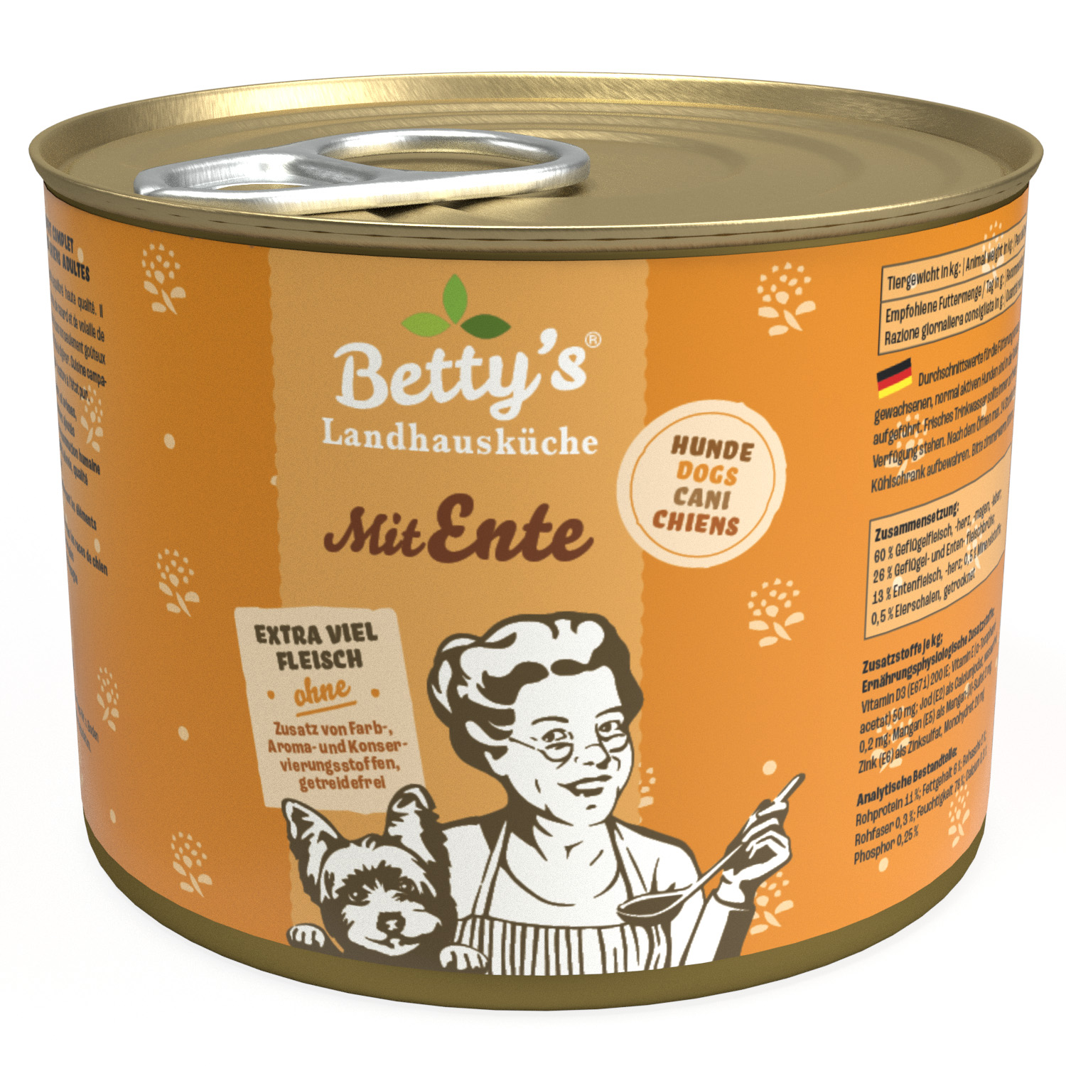 betty-s-landhausk-che-mit-ente-nassfutter-hund-200g-gefl-gel image 1
