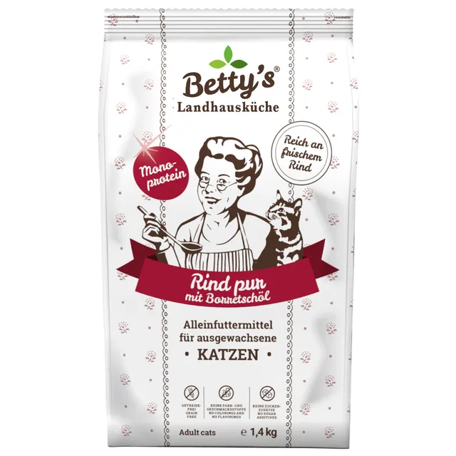 betty-s-landhausk-che-adult-rind-pur-trockenfutter-katze-1-4kg image 1