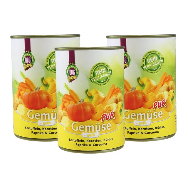 schecker-barf-gem-se-pur-gelb-hundefutter-3x410g-vegetarisch image 1