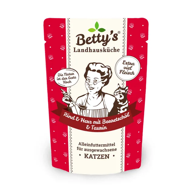 betty-s-landhausk-che-frischebeutel-katzenfutter-rind-herz-100g-taurin image 1
