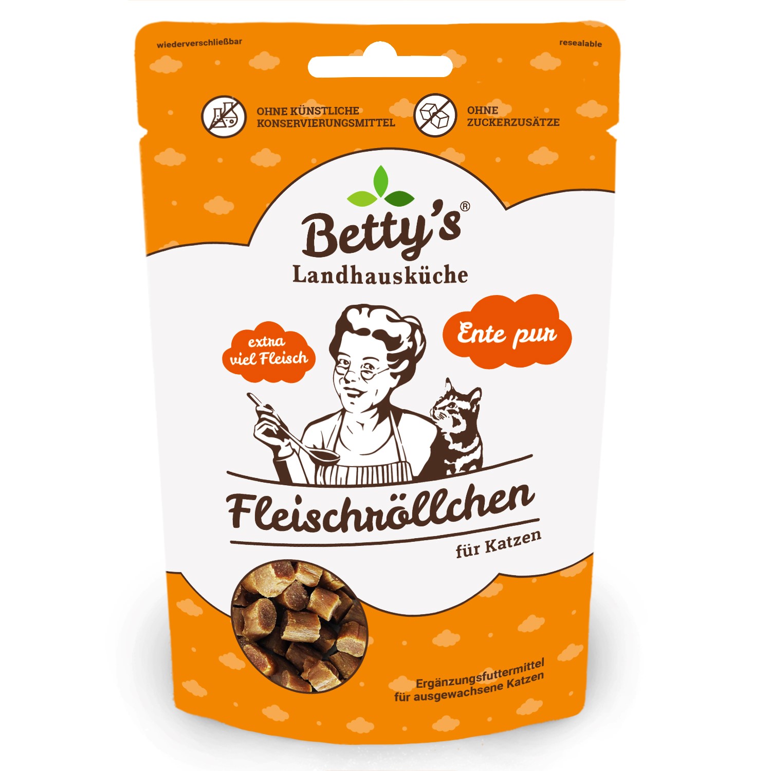 betty-s-landhausk-che-fleischr-llchen-katzen-snack-ente-pur image 1