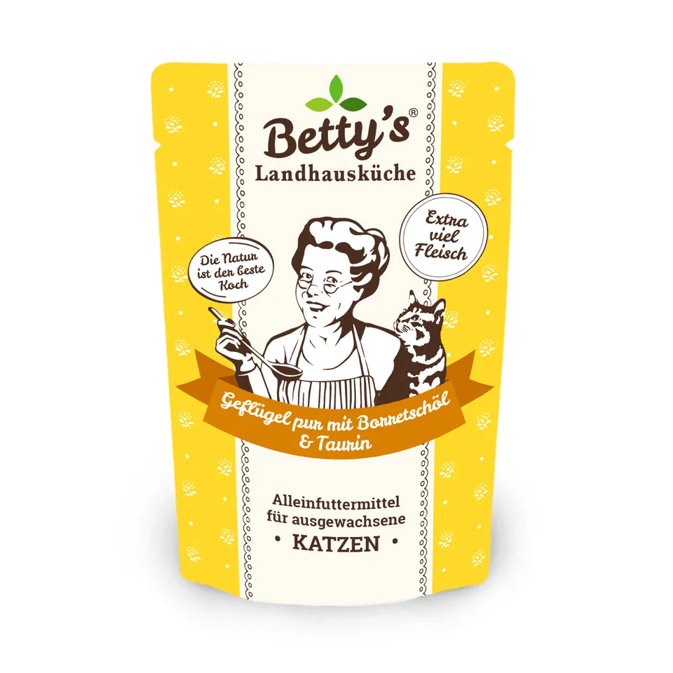 betty-s-landhausk-che-frischebeutel-gefl-gel-pur-katzenfutter-100g image 1