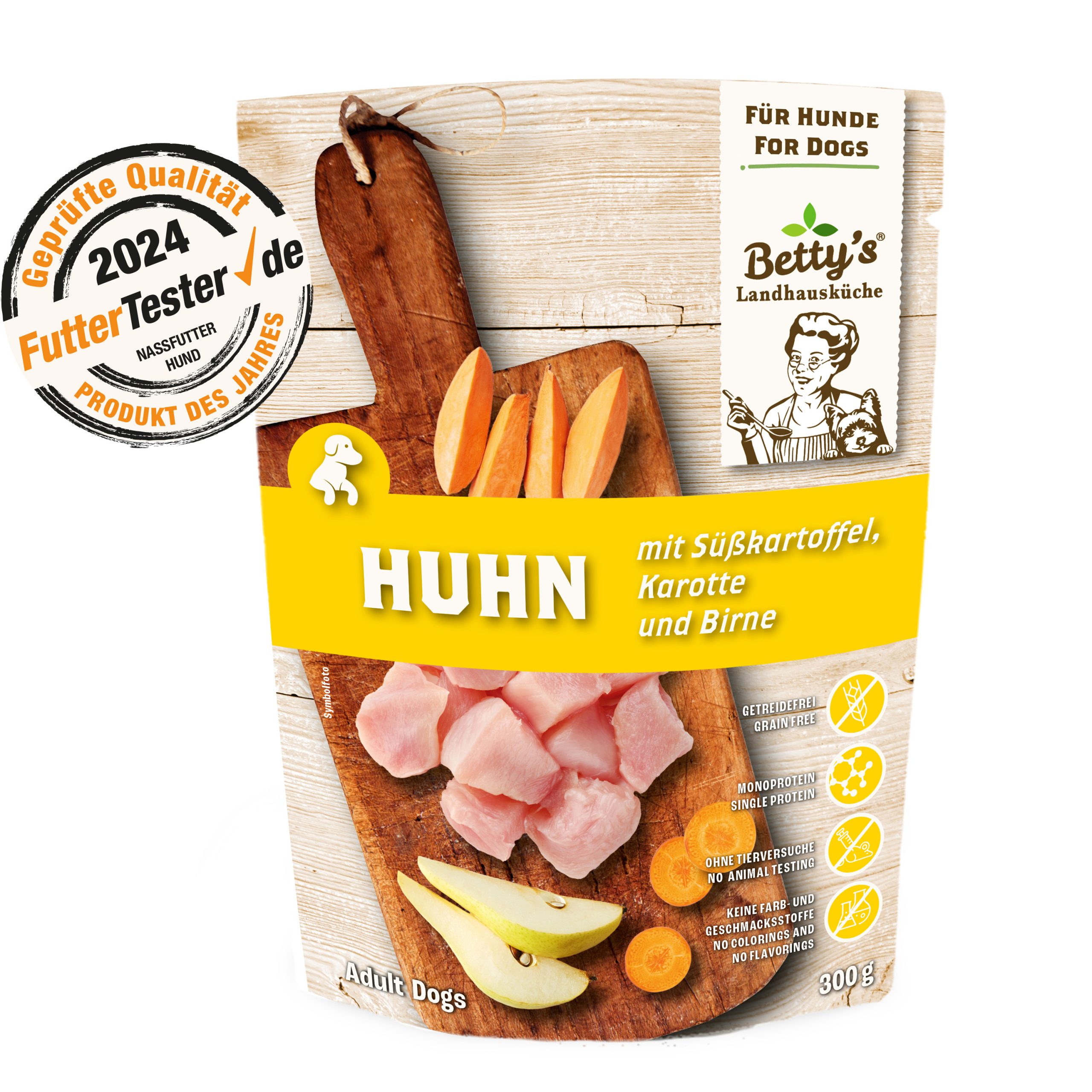betty-s-landhausk-che-frischebeutel-huhn-hundefutter-300g image 1