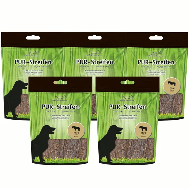 schecker-pur-kaustreifen-pferd-hundesnacks-5x100g-getreidefrei image 1